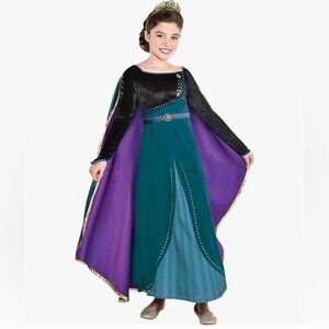 Disney Frozen 2 II Queen Anna Dress and Cape Childs Halloween Costume Size 7 / 8